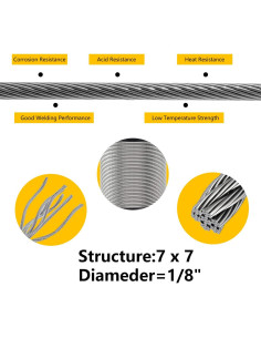 Cable de Acero Inoxidable T316 60,96m con Cortador RECTOO 2