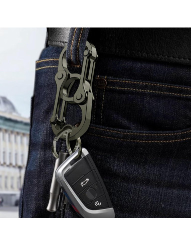 Llave Carabinero Yebongda con 4 Anillos y Abridor de Botellas