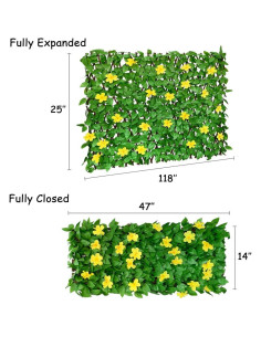 Pantalla de Privacidad Expandible Sumery Hiedra Falsa 300x63 cm 2