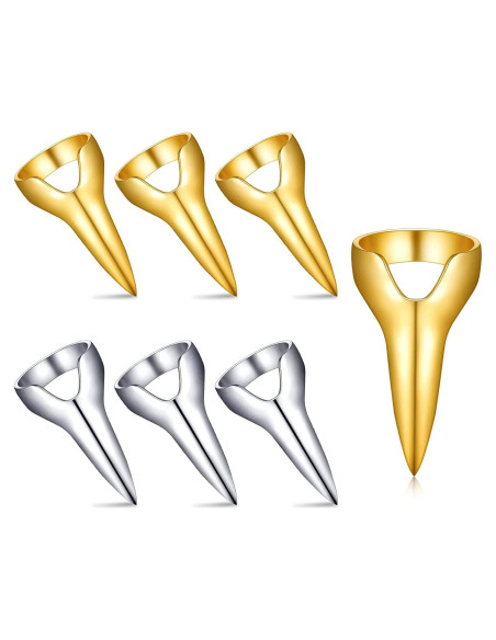 Anillos de Sección de Cabello Metal Jadive 6 Piezas Dorado y Plateado