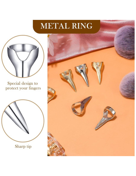 Anillos de Sección de Cabello Metal Jadive 6 Piezas Dorado y Plateado