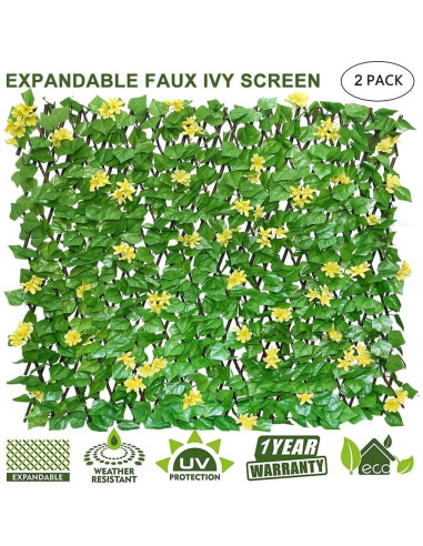 Pantalla de Privacidad Expandible Sumery Hiedra Falsa 300x63 cm