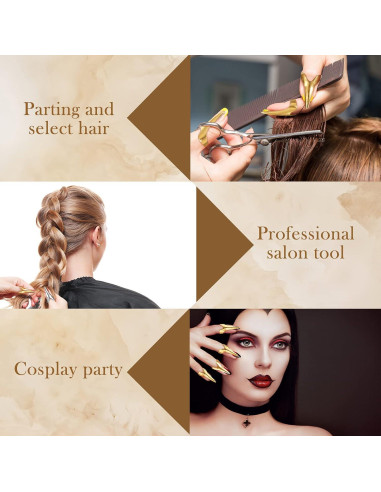 Anillos de Sección de Cabello Metal Jadive 6 Piezas Dorado y Plateado