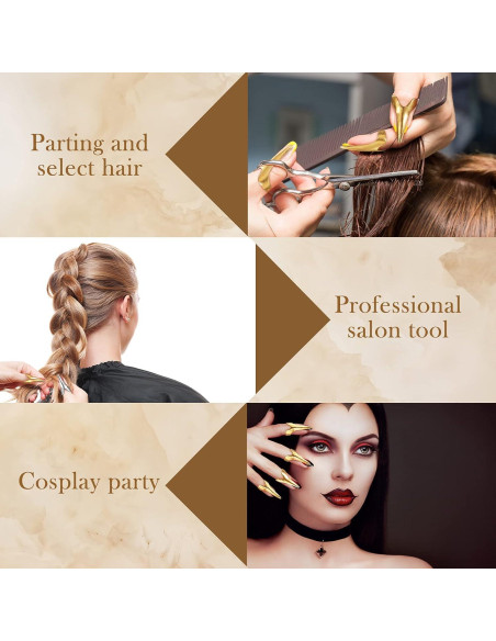 Anillos de Sección de Cabello Metal Jadive 6 Piezas Dorado y Plateado