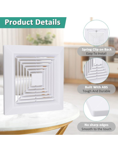 Cubierta Ventilador Extractor Baño WKZO 12x12 cm 2 Paquetes