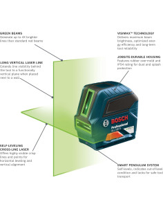 Láser de línea cruzada Bosch GLL 100 GX 30m auto-nivelante 2