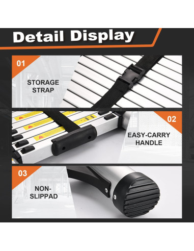 Escalera Telescópica Soctone 3.8m Aluminio 330kg Multiusos