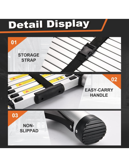 Escalera Telescópica Soctone 3.8m Aluminio 330kg Multiusos