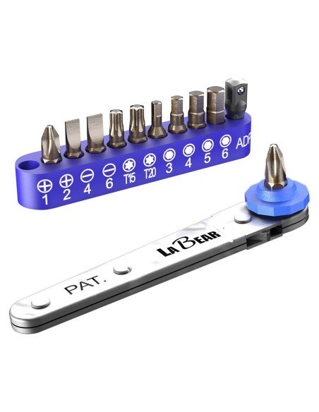 Juego de Llave de Carraca Mini LABEAR 12 Piezas Acero Vanadio