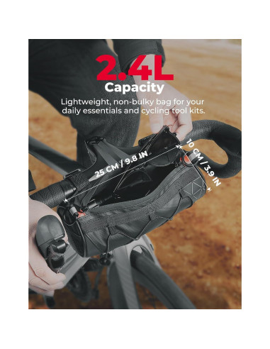 Bolsa de Manillar KEMIMOTO 2.4L Impermeable para Bicicleta