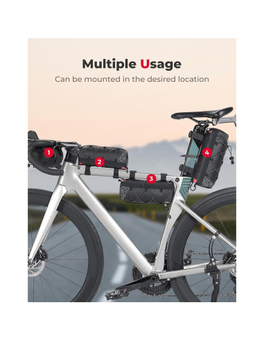 Bolsa de Manillar KEMIMOTO 2.4L Impermeable para Bicicleta