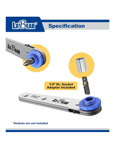 Juego de Llave de Carraca Mini LABEAR 12 Piezas Acero Vanadio