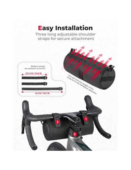 Bolsa de Manillar KEMIMOTO 2.4L Impermeable para Bicicleta