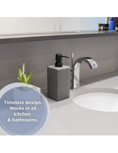 Dispensador de Jabón Varato Diseño Moderno Gris 20 cm 2