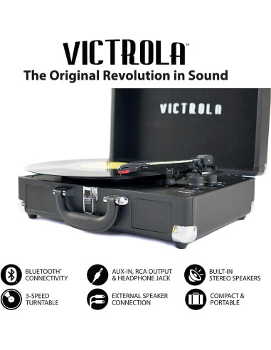 Reproductor de Vinilo Victrola Journey+ Bluetooth 3 Velocidades