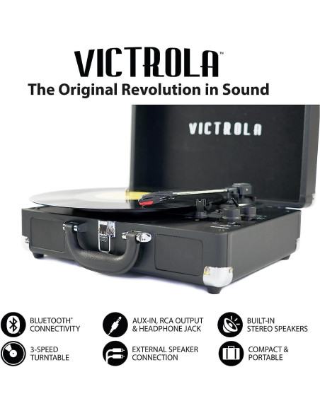 Reproductor de Vinilo Victrola Journey+ Bluetooth 3 Velocidades