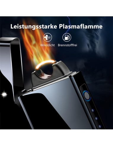 Encendedor de Arco Plasma GADATOP Recargable USB Negro