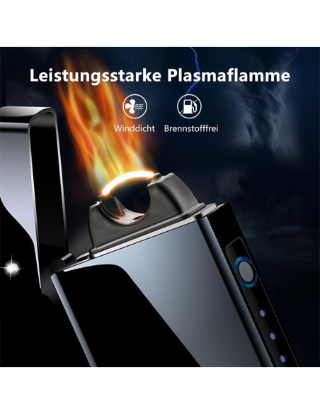 Encendedor de Arco Plasma GADATOP Recargable USB Negro
