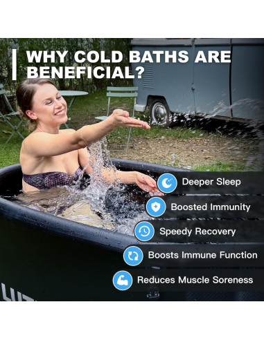 Baño Frío Inflable LUTHBAXE 825L Negro para Recuperación