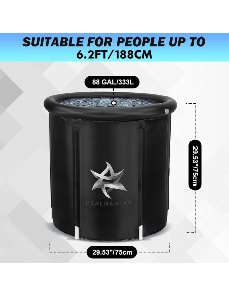 Baño de Hielo Inflable DEALNASTAR 333L Portátil y Duradero
