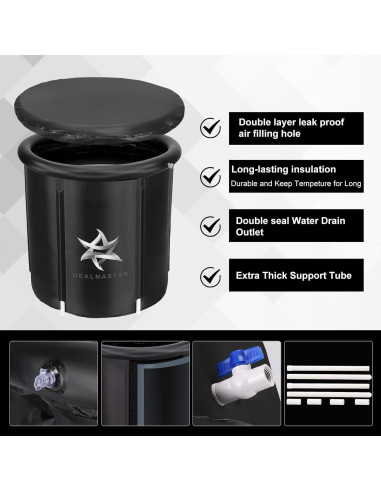 Baño de Hielo Inflable DEALNASTAR 333L Portátil y Duradero