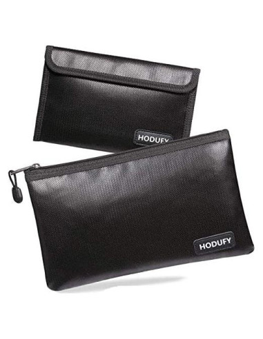 Bolsa de Dinero a Prueba de Fuego Hodufy 26.9x17.0cm Negra