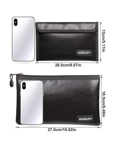 Bolsa de Dinero a Prueba de Fuego Hodufy 26.9x17.0cm Negra