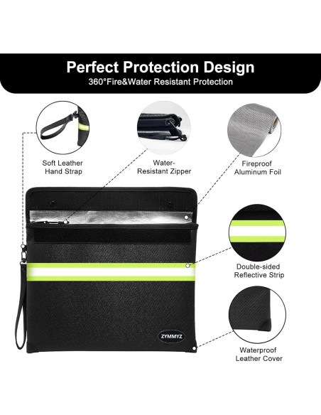 Bolsa a Prueba de Fuego ZYMMYZ 35x27 cm Impermeable