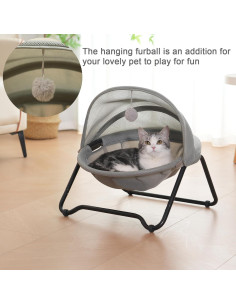 Cama Elevada para Gato y Perro Pequeño - Gris - 9 kg 2
