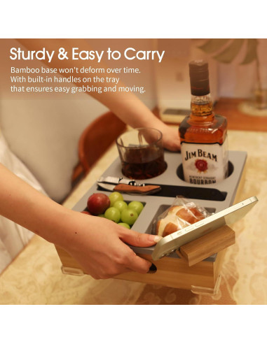 Bandeja para Sofá XpiriLab con Soporte para Taza y Snacks