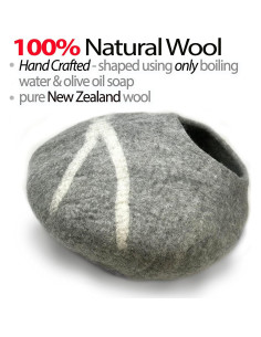 Cueva para Gatos iPrimio de Lana Natural Ecológica - Gris 2