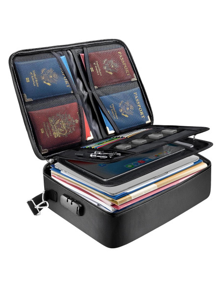 Caja de Documentos a Prueba de Fuego BALEINE 15x11x4 Negro