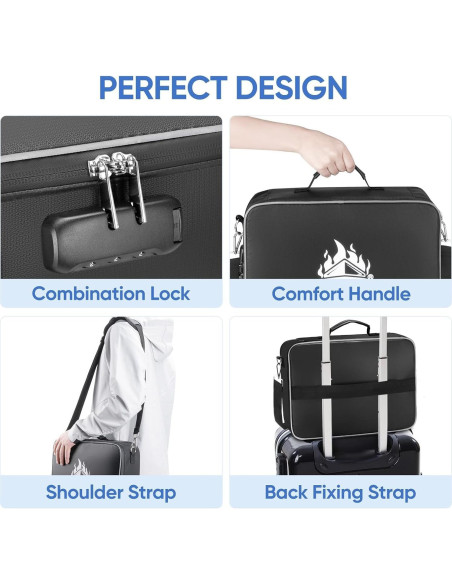 Caja de Documentos a Prueba de Fuego BALEINE 15x11x4 Negro