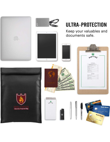 Bolsa a Prueba de Fuego MoKo 38x28cm Resistente al Agua