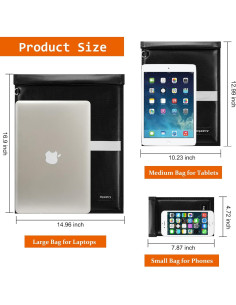 Paquete 3 Bolsas Faraday Opastry Antirrobo y a Prueba de Agua 2