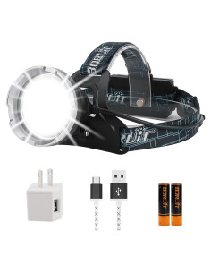 Linterna Frontal BORUIT B10 100000 Lúmenes Recargable LED