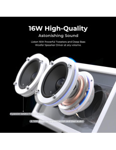 Altavoz Bluetooth JAYINE BK102 16W Inalámbrico Blanco 2