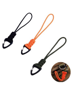 Paquete de 3 llaveros de paracord DraCra 22 cm