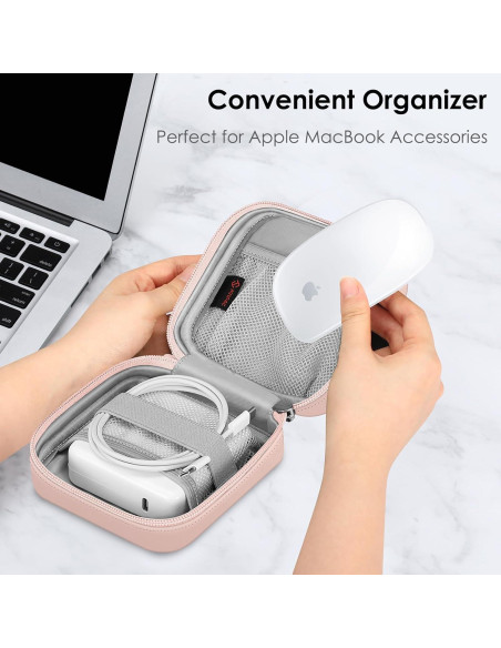 FINPAC Bolsa Organizadora Electrónica Rosa para Cargador MacBook