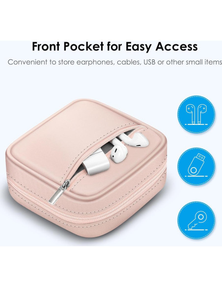 FINPAC Bolsa Organizadora Electrónica Rosa para Cargador MacBook