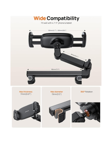 Soporte para iPad Aomiker en Reposacabezas - Brazo Extensible