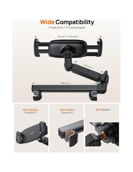 Soporte para iPad Aomiker en Reposacabezas - Brazo Extensible Soporte para iPad Aomiker en Reposacabezas - Brazo Extensible