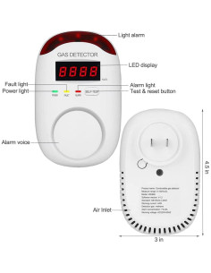 Detector de Gas Natural WESHLGD WA886 con Pantalla Digital 2