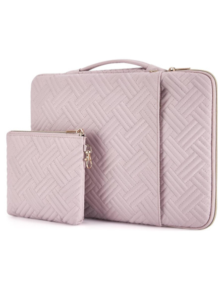 BAGSMART Funda para Laptop 13-14" Rosa Bebé con Accesorios