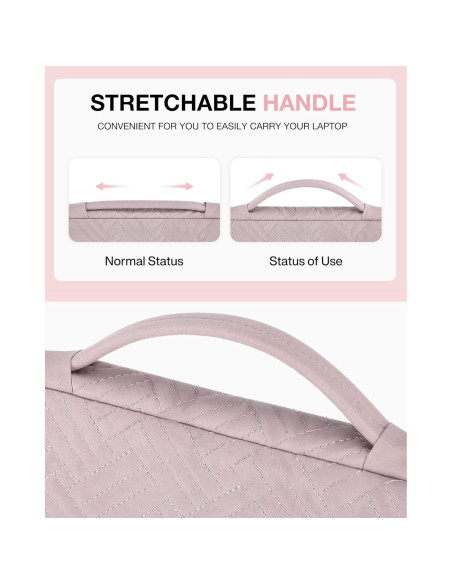 BAGSMART Funda para Laptop 13-14" Rosa Bebé con Accesorios