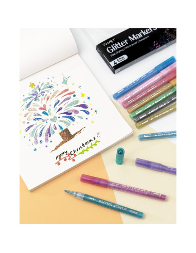 16 Marcadores Brillantes JusArt 0.7mm Tinta No Tóxica