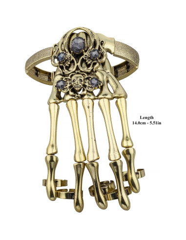 Anillo de esqueleto dorado LUX ACCESORIOS para mujeres