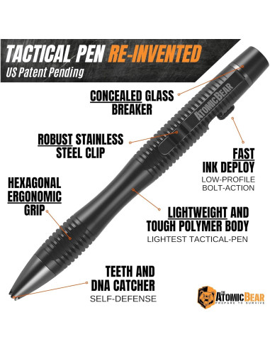 Bolígrafo Táctico The Atomic Bear Stealth Pen Pro - Defensa