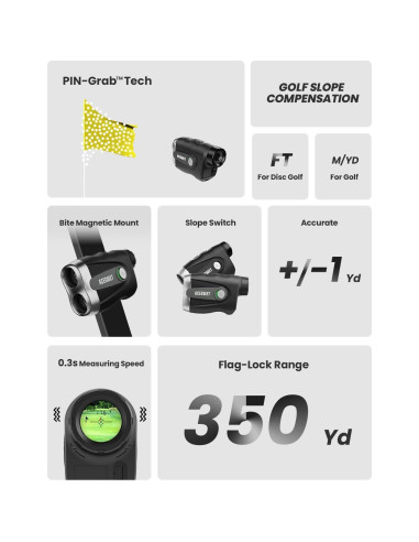 Medidor de Distancia de Golf ACEGMET PF2C 870m Recargable