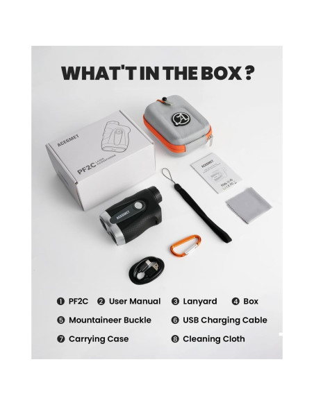 Medidor de Distancia de Golf ACEGMET PF2C 870m Recargable